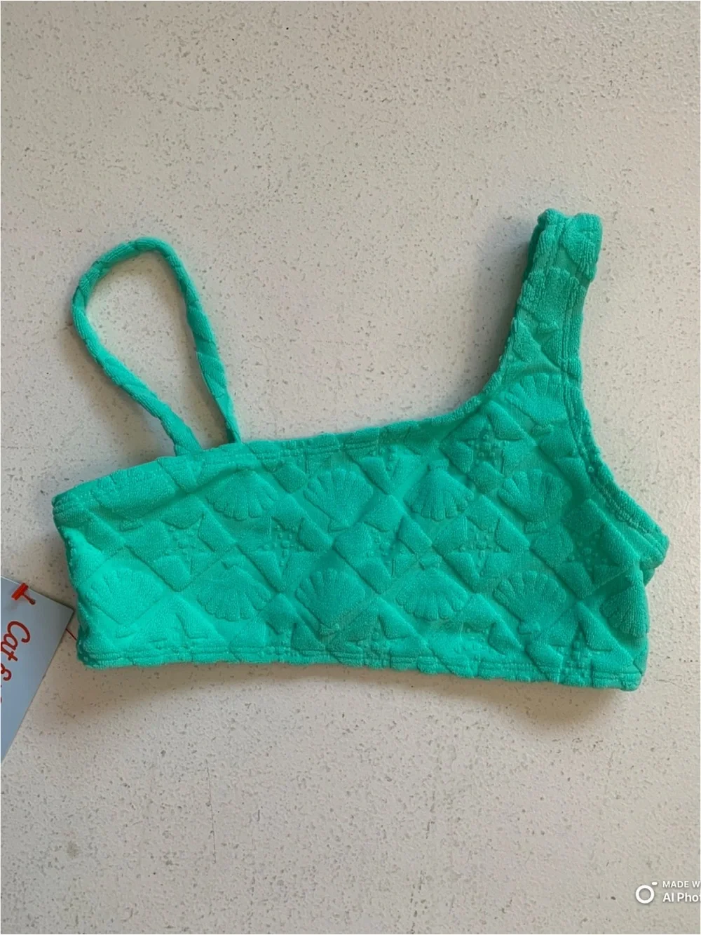 Cat & Jack Girl’s Green Textured Bikini Set Swimsuit Size Small NWT Seashell
